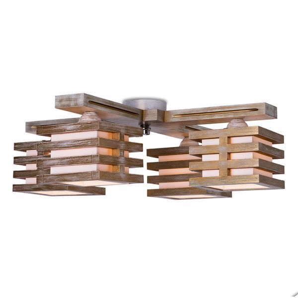 Люстра 4-х лампова, світла дерев'яна у сучасному стилі N-light DR0-18622-3-LS DR0-18622-3-LS фото