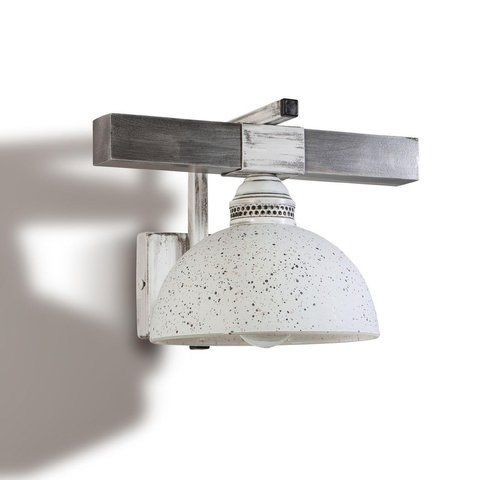 Дерев'яне бра класичне з біло-чорним склом N-light DR0-40311-2-LS DR0-40311-2-LS фото