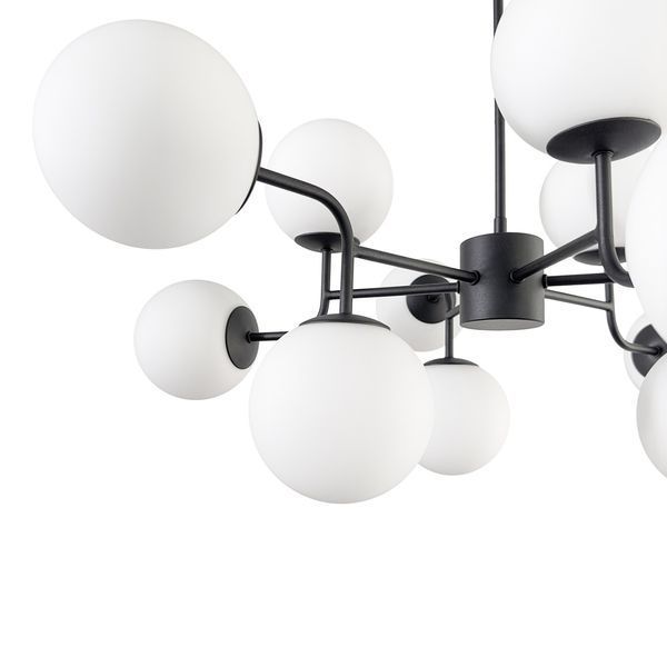 Люстра большая металлическая с шарами в черном цвете N-light DR0-80277-1-LS DR0-80277-1-LS фото