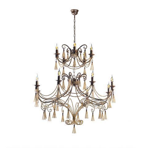 Велика люстра класична зі свічками для високих стель N-light DR0-70103-LS DR0-70103-LS фото