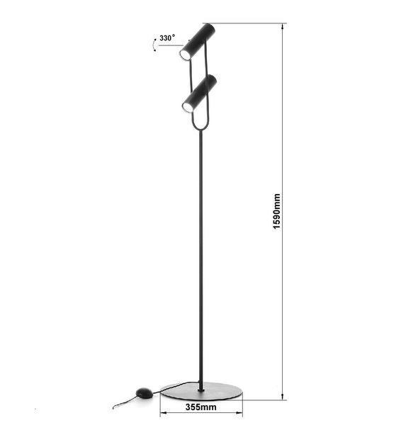 Торшер у стилі модерн із чорними поворотними тубусами N-light DR0-30820-LS DR0-30820-LS фото