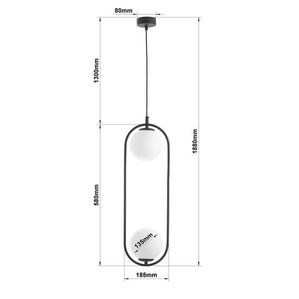 Люстра - підвіс на тросах з кулями на кухню, хол, дитячу N-light DR0-70808-1-LS DR0-70808-1-LS фото