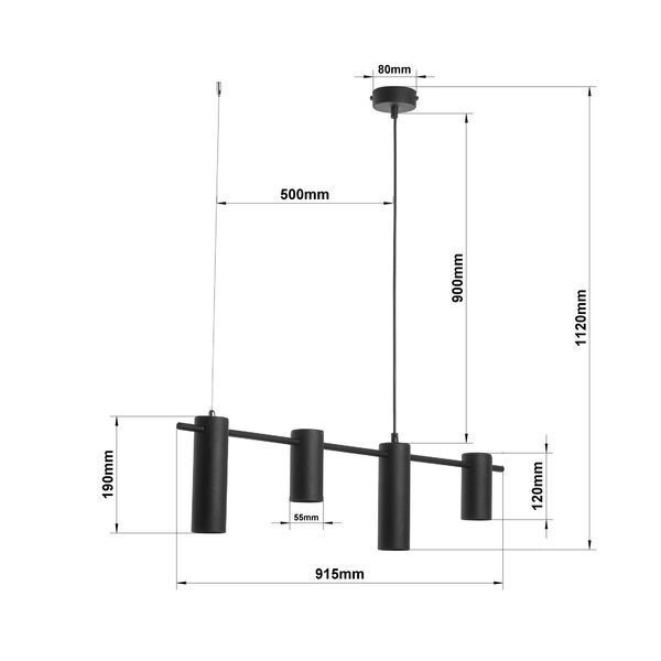 Сучасна люстра на тросах у стилі модерн N-light DR0-80033-2-LS DR0-80033-2-LS фото