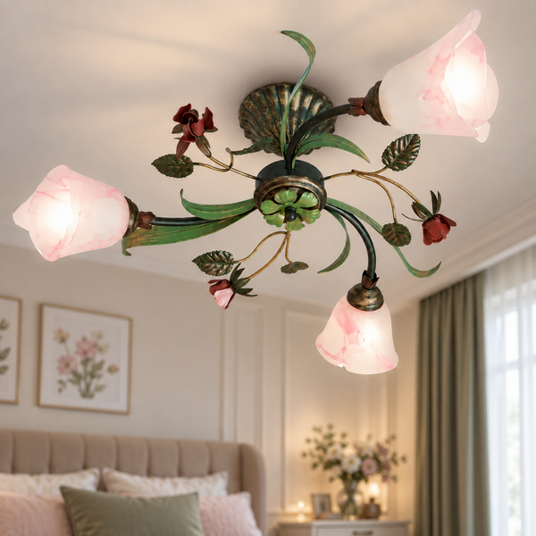Стельова люстра на гачок у стилі флористика 3-х лампова N-light DR0-15633-LS DR0-15633-LS фото