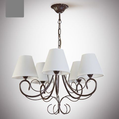 Люстра для спальні, зала 5-ти лампова з білими абажурами N-light DR0-6205-2-LS DR0-6205-2-LS фото