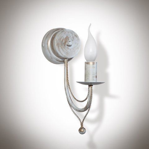 Бра класичне однолампове біле коване N-light DR0-30101-LS DR0-30101-LS фото