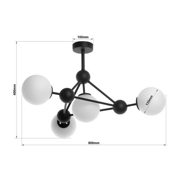 Люстра молекула в стиле лофт с шарами N-light DR0-40844-LS DR0-40844-LS фото