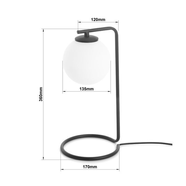 Настільна лампа металева з кулею N-light DR0-70500-1-LS DR0-70500-1-LS фото