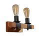 Бра 2-х лампове металеве, з деревом стиль лофт N-light DR0-50022-LS DR0-50022-LS фото 3