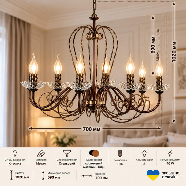 Люстра в классическом стиле со свечами DR0-15808-LS DR0-15808-LS фото