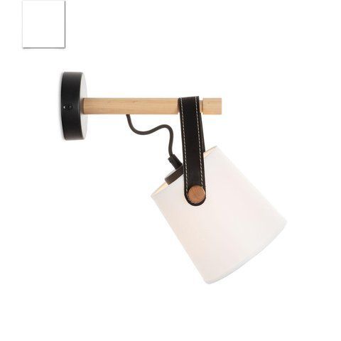 Бра деревянное с белым абажуром для спальни, зала, детской N-light DR0-60201-LS DR0-60201-LS фото