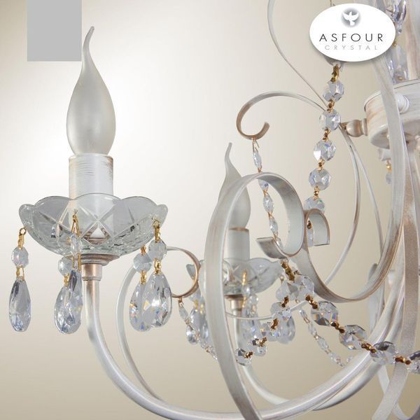 Біла люстра 7-ми лампова в класичному стилі з кришталем N-light DR0-30677-LS DR0-30677-LS фото