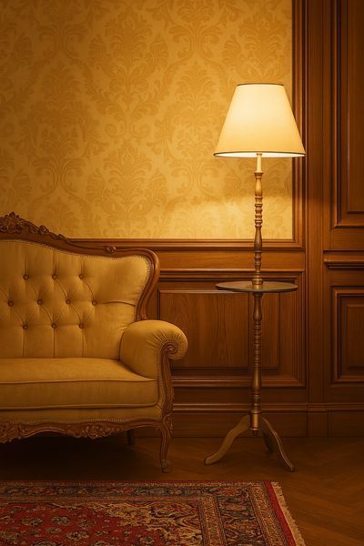 Торшер дерев'яний зі столиком та абажуром N-light DR0-709-2-LS DR0-709-2-LS фото