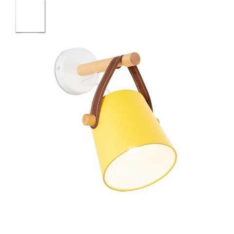 Бра деревянное с желтым абажуром для спальни, зала, детской N-light DR0-60201-3-LS DR0-60201-3-LS фото
