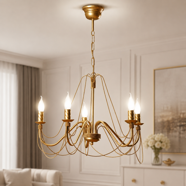 Люстра зальна 5-ти лампова класична N-light DR0-1205-LS DR0-1205-LS фото