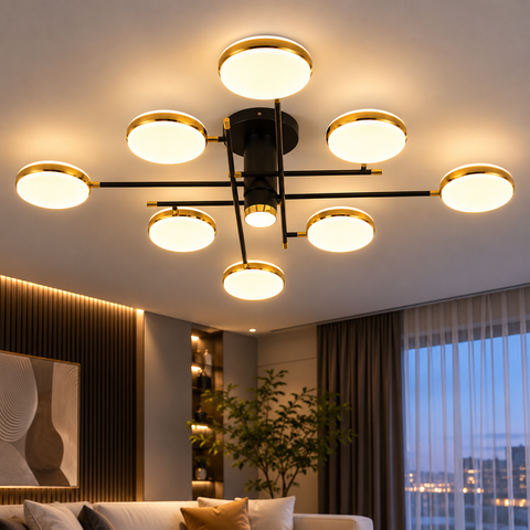 Led люстра з пультом керування на натяжну стелю Свет DR0-SY-16065/8+1 ВК+GD-LS фото