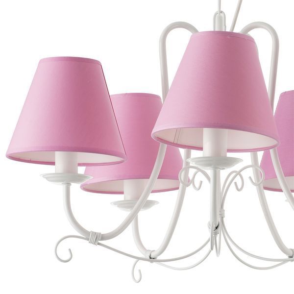 Люстра розовая 5-ти ламповая для зала, спальни, детской N-light DR0-13605-2-LS DR0-13605-2-LS фото