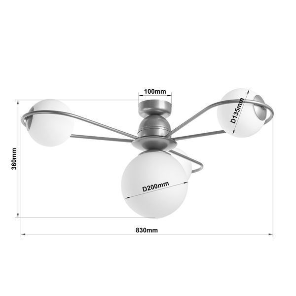 Люстра з кулями 4-х лампова на кухню, хол, дитячу N-light DR0-80204-2-LS DR0-80204-2-LS фото