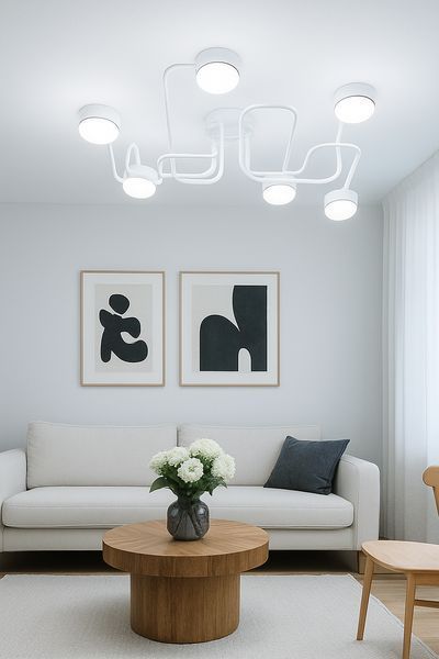 Люстра стельова металева білого кольору N-light DR0-80403-1-LS DR0-80403-1-LS фото