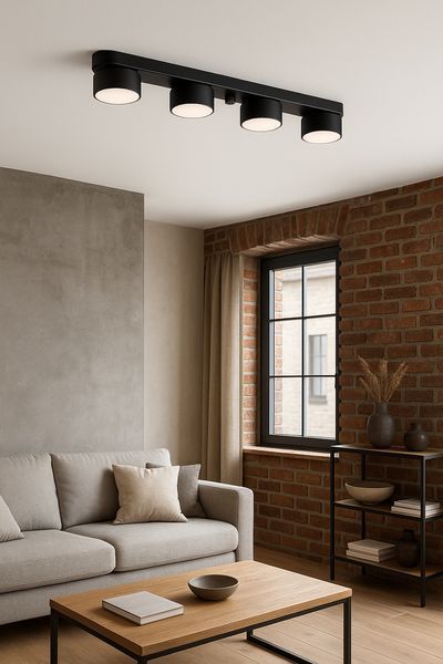 Люстра стельова металева чорного кольору N-light DR0-80408-LS DR0-80408-LS фото