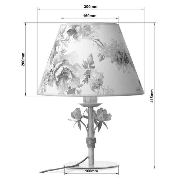 Настольная лампа с абажуром в стиле прованс с розами N-light DR0-6400-1-LS DR0-6400-1-LS фото