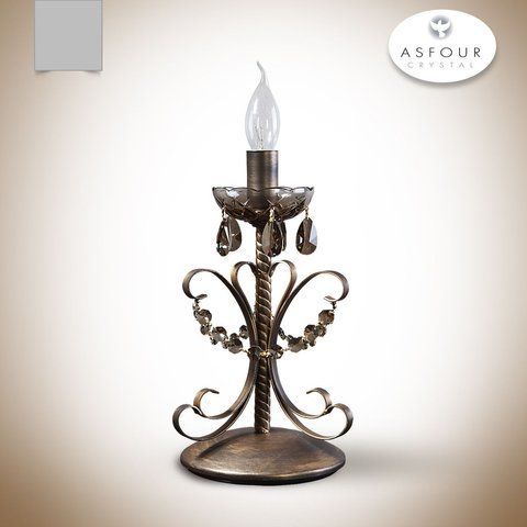 Настільна лампа металева у вигляді свічника з кришталем N-light DR0-17700-LS DR0-17700-LS фото