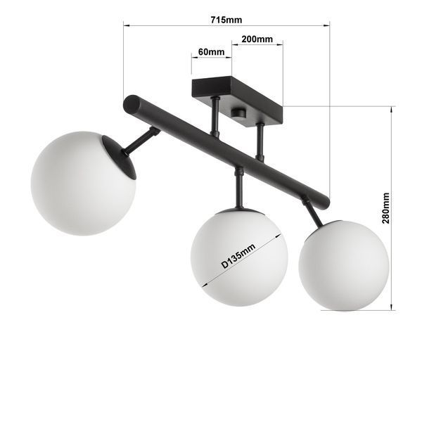 Люстра с шарами 3-х ламповая в кухню, холл, детскую N-light DR0-80233-LS DR0-80233-LS фото