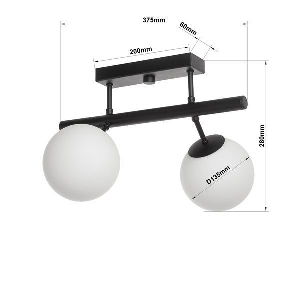 Люстра с шарами 2-х ламповая в кухню, холл, детскую N-light DR0-80203-LS DR0-80203-LS фото