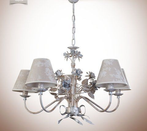 Люстра для великої кімнати, для спальні 5 лампова з абажурами N-light DR0-6405-1-LS DR0-6405-1-LS фото