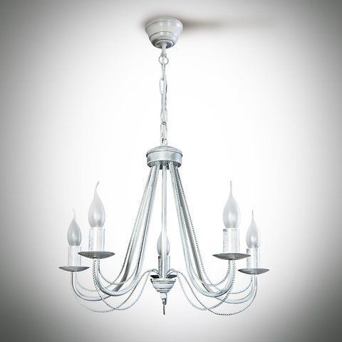 Срібляста класична люстра на 5 свічок N-light DR0-30105-1-LS DR0-30105-1-LS фото