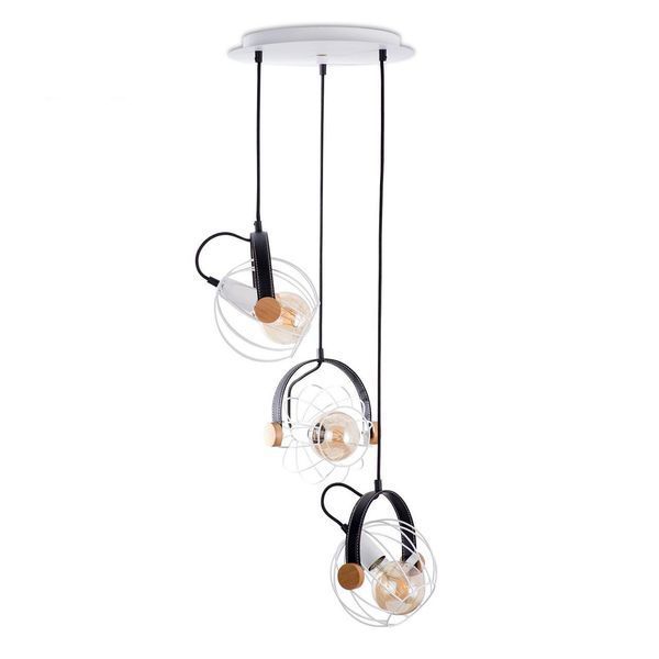 Современная люстра 3-х ламповая на тросах в стиле лофт, модерн N-light DR0-60108-LS DR0-60108-LS фото