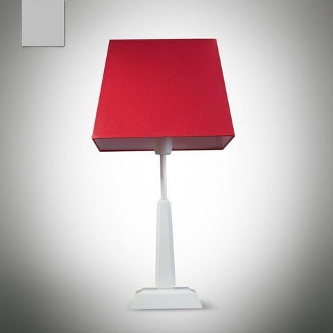 Висока дерев'яна біла настільна лампа з червоним абажуром N-light DR0-14100-2-LS DR0-14100-2-LS фото