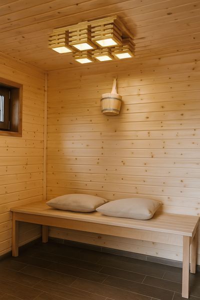Большая деревянная потолочная люстра на 6 ламп накаливания N-light DR0-11506-1-LS DR0-11506-1-LS фото