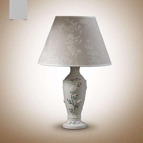 Настільна керамічна лампа з бежевим ковпаком класична N-light DR0-10600-2-LS DR0-10600-2-LS фото