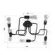 Черная металлическая люстра без стекла в стиле лофт N-light DR0-70799-LS DR0-70799-LS фото 5